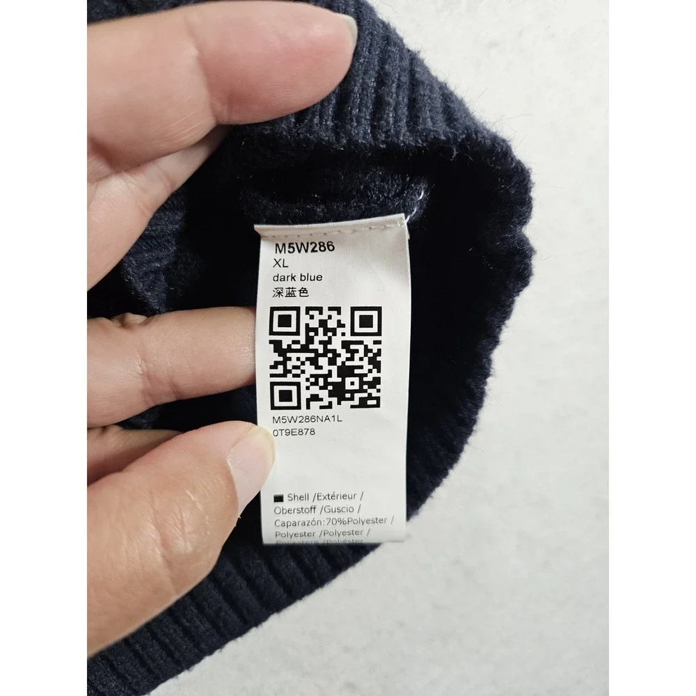 Coastal Grandma Navy Blue Cable Knit Cardigan Sweater XL Soft Grandpa Preppy